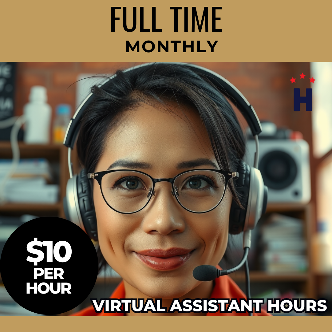 Hire Heroes Virtual Assistant Hours - Full-time Monthly / 160 Hours @ $10 per Hour
