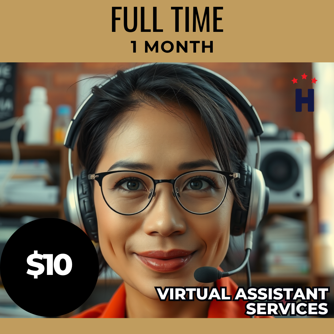 Hire Heroes Virtual Assistant Services - Full-time Monthly / 160 Hours @ $10 per Hour